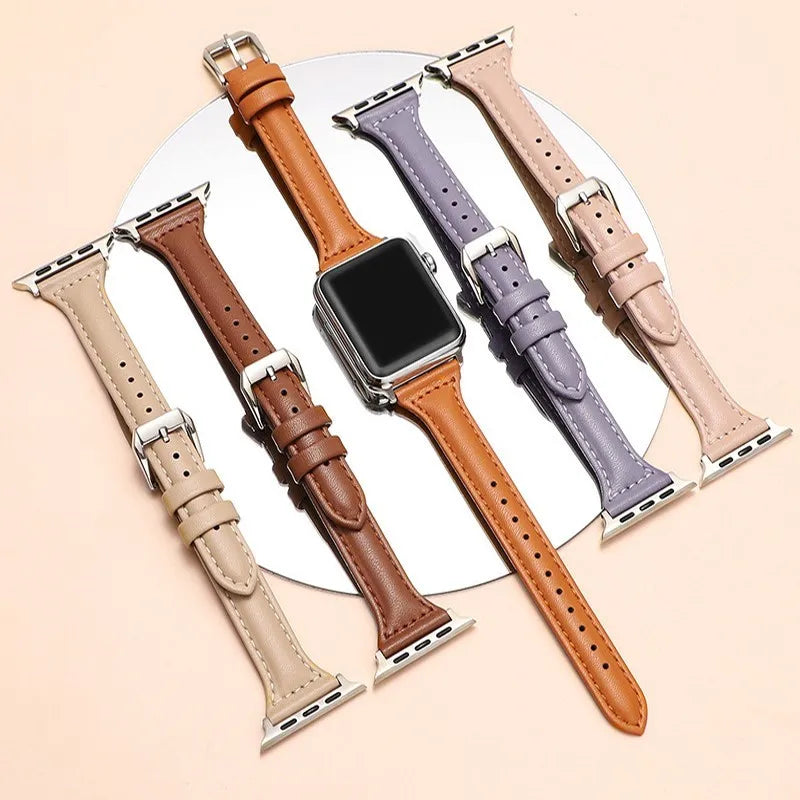 Women's Slim Leather Apple Watch Band