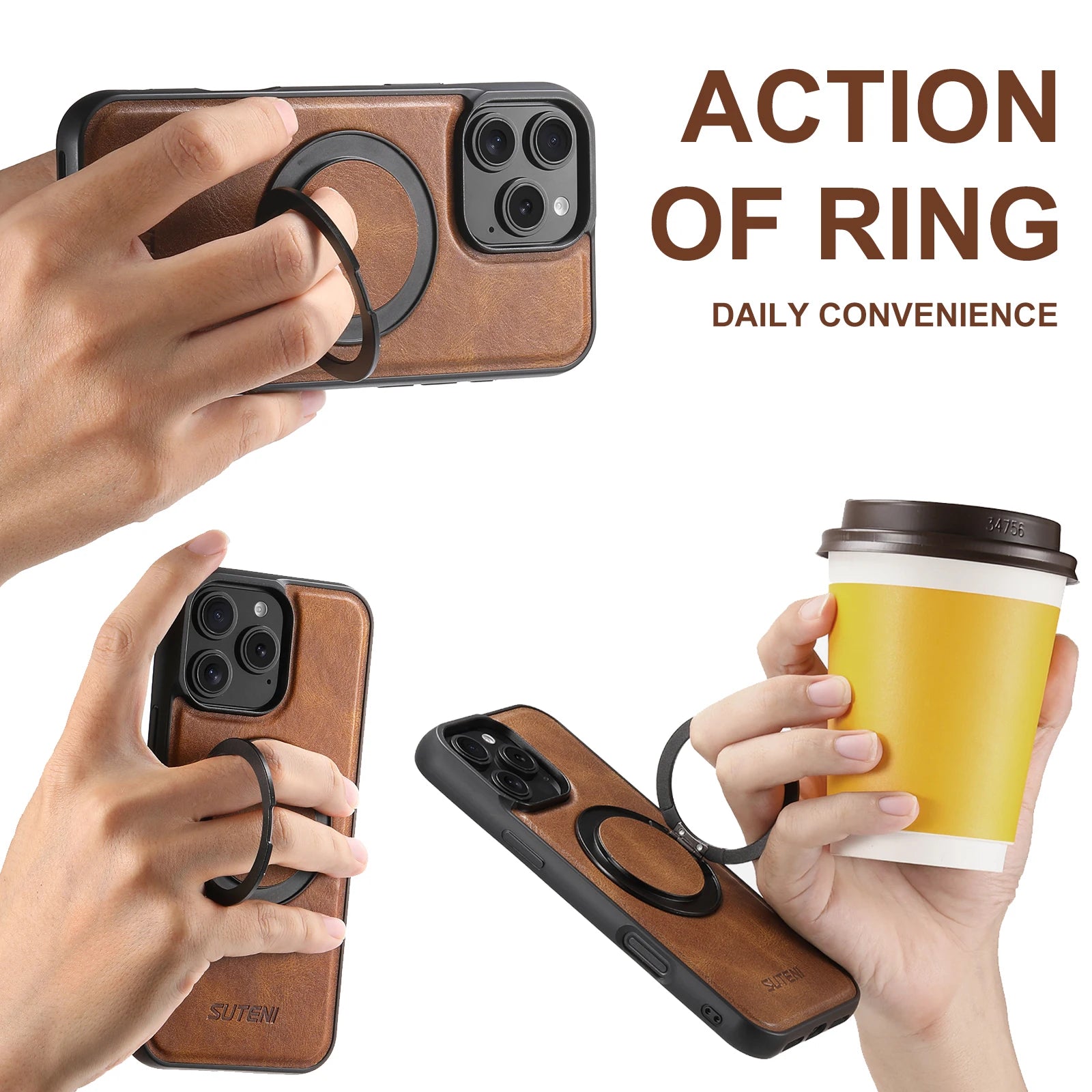 iPhone Leather Ring Case