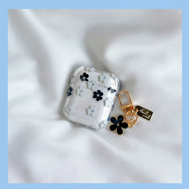Black Flower AirPods Case