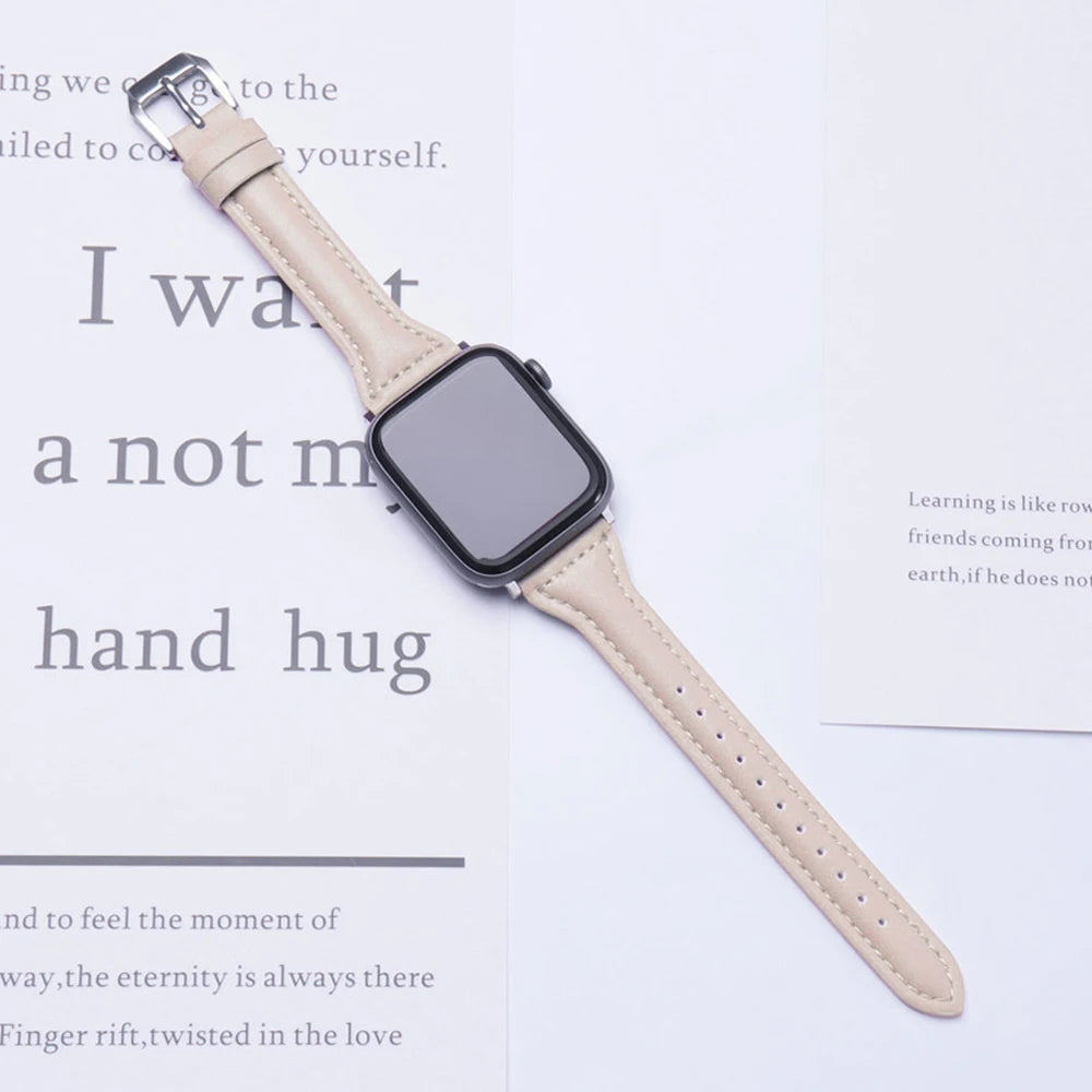 Women's Slim Leather Apple Watch Band