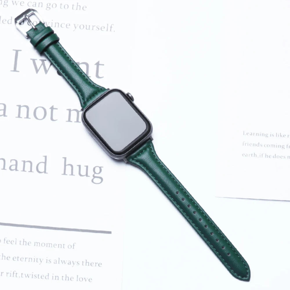 Women's Slim Leather Apple Watch Band