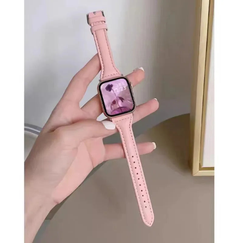 Women's Slim Leather Apple Watch Band