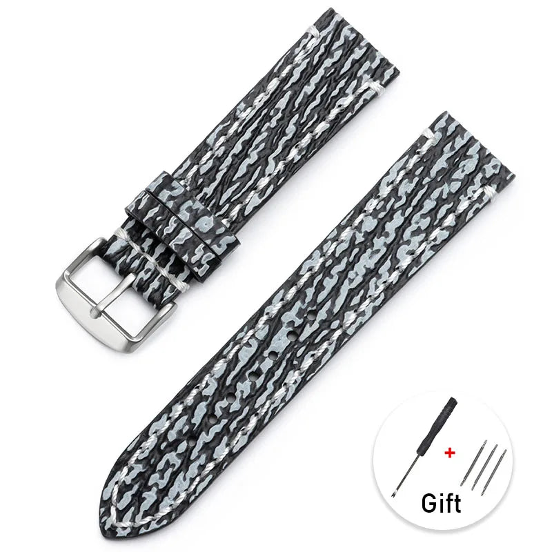 Python Pattern Leather Watch Strap