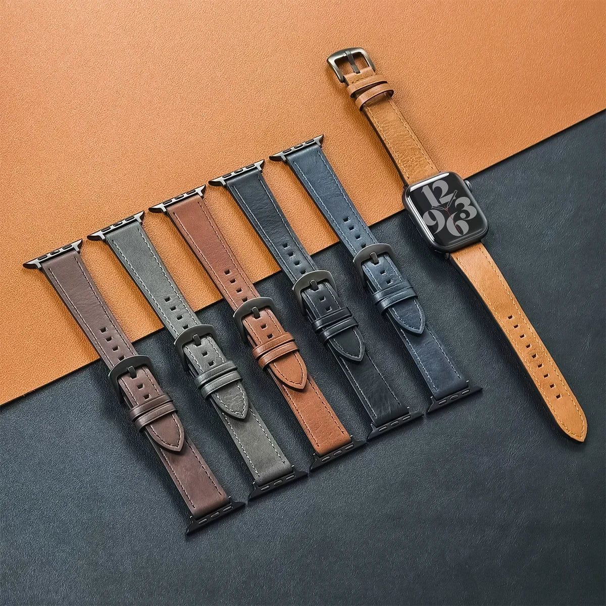 Men's Leather Apple Watch Strap