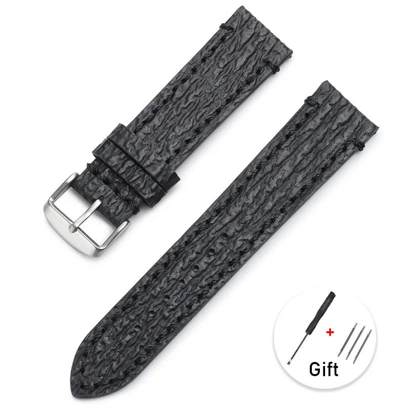 Python Pattern Leather Watch Strap