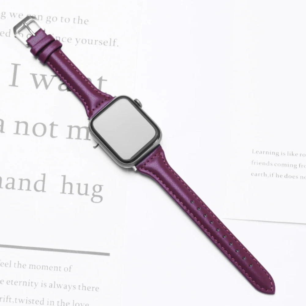 Women's Slim Leather Apple Watch Band