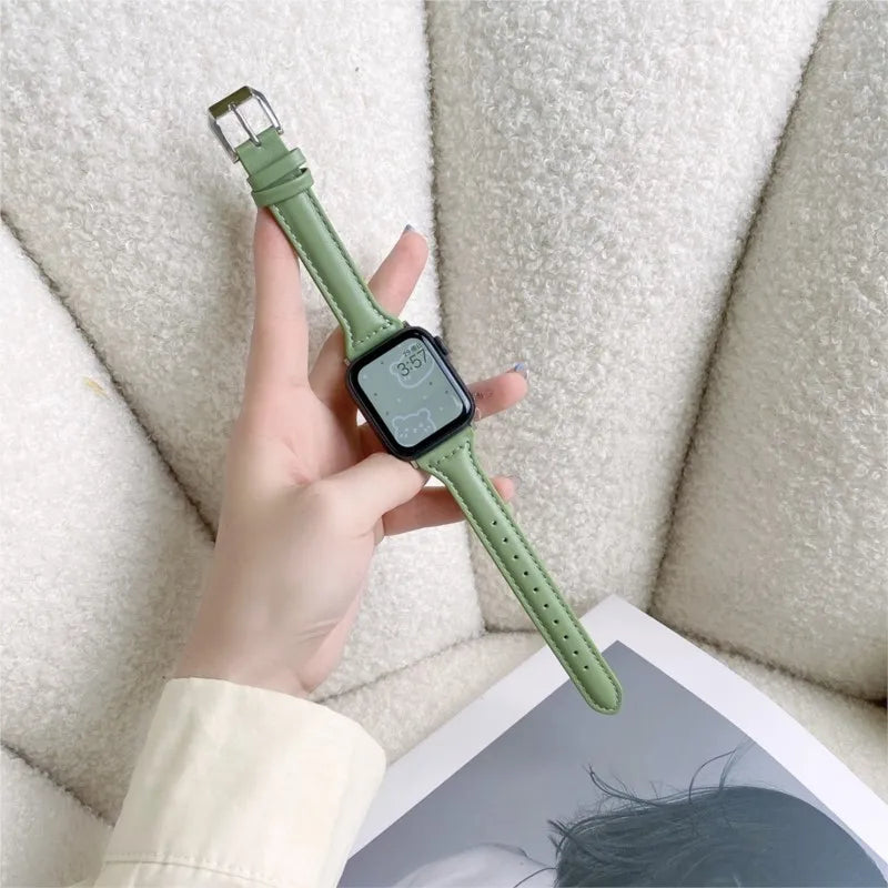 Women's Slim Leather Apple Watch Band