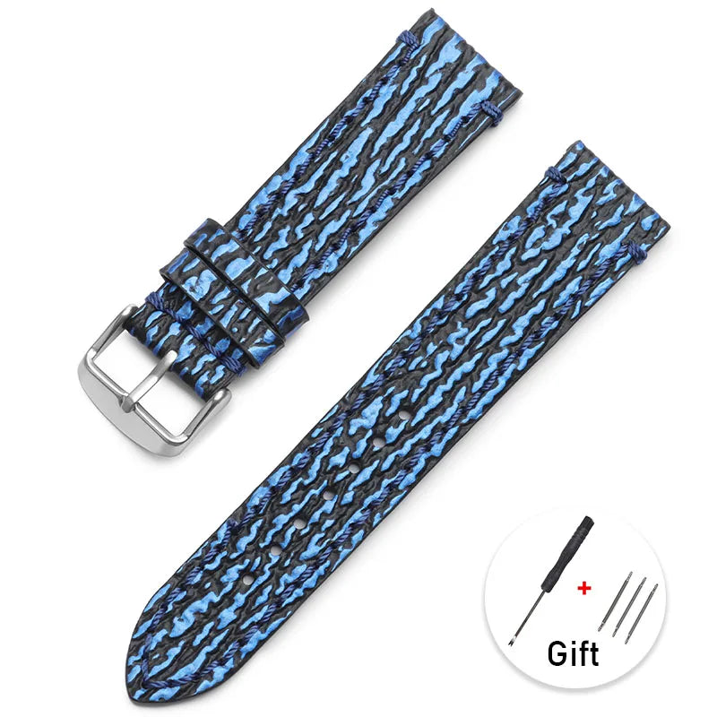 Python Pattern Leather Watch Strap