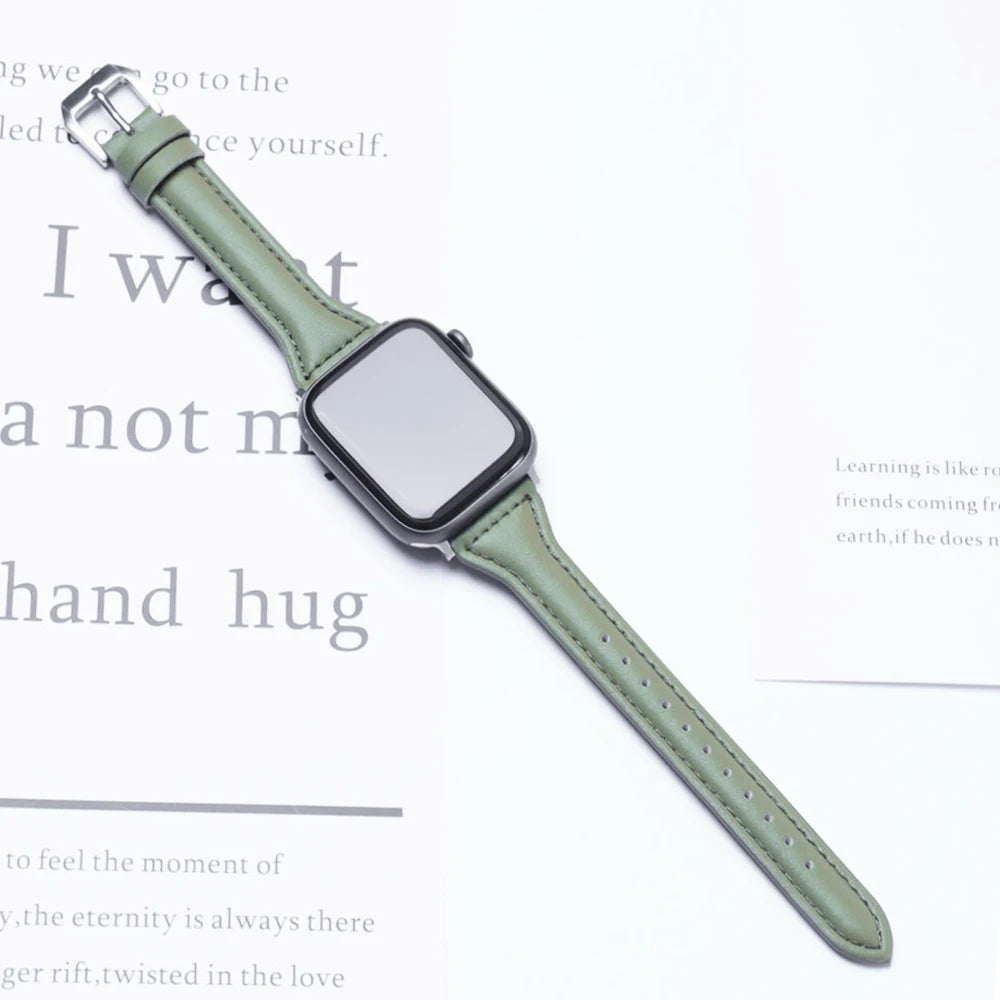 Women's Slim Leather Apple Watch Band