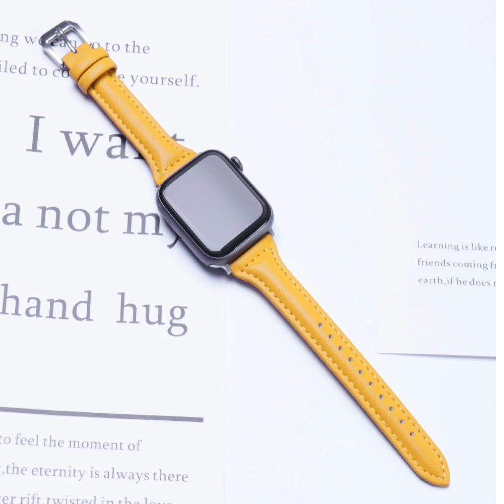 Women's Slim Leather Apple Watch Band
