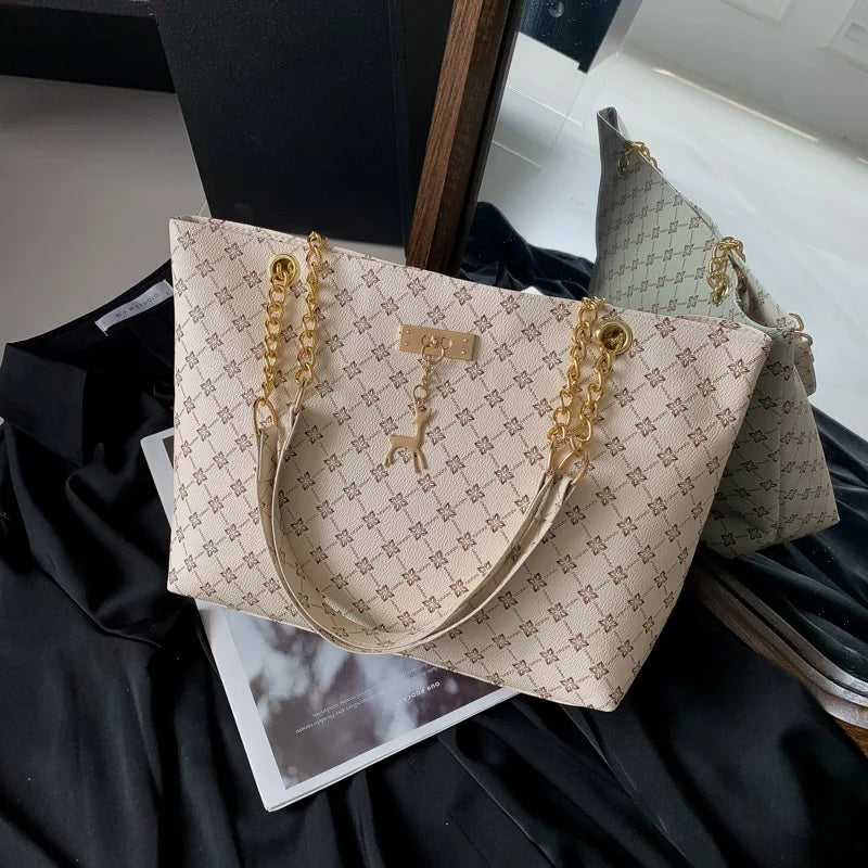 Women's Large Capacity Soft Leather Tote Bag – Luxury Shoulder Handbag