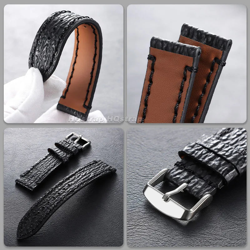 Python Pattern Leather Watch Strap