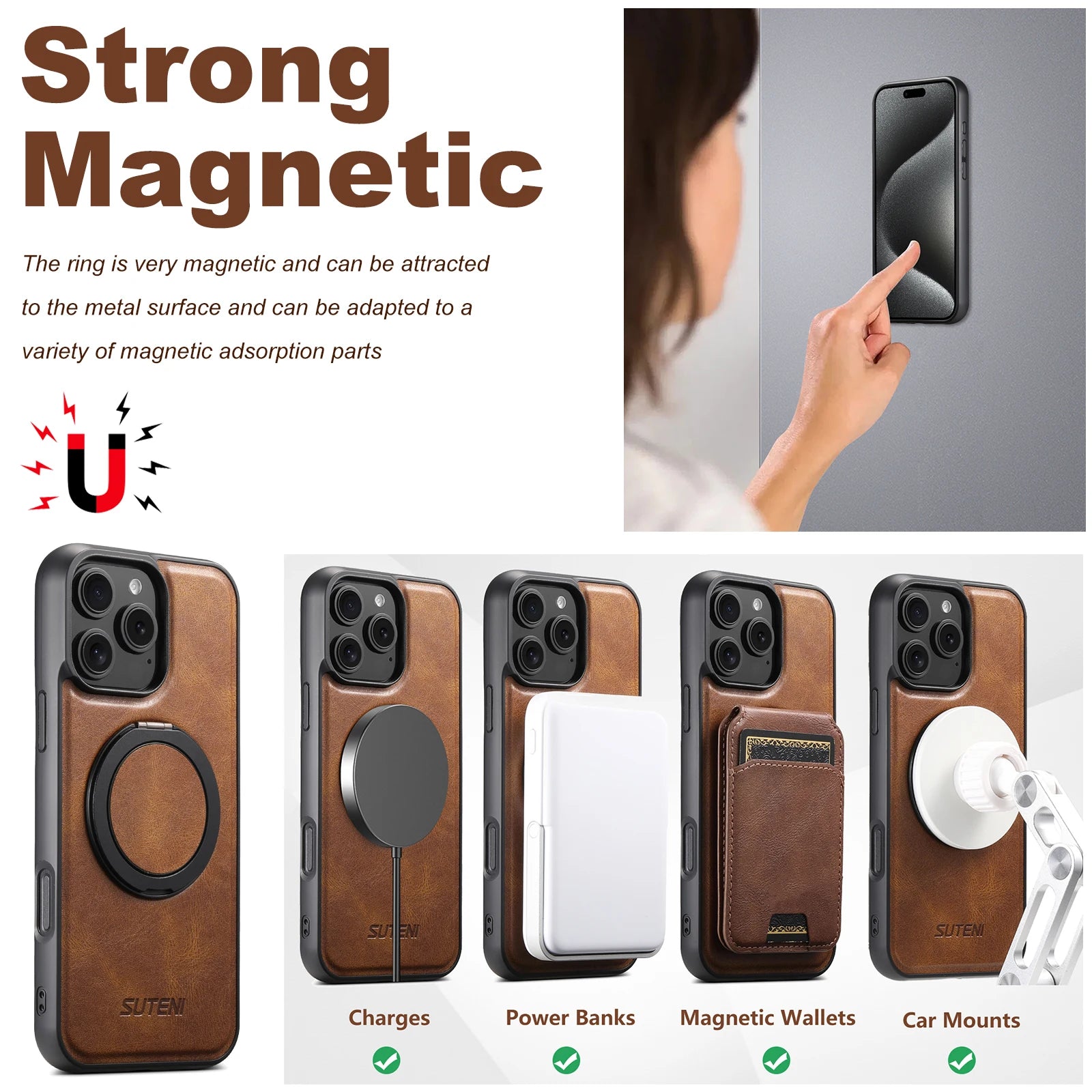 iPhone Leather Ring Case