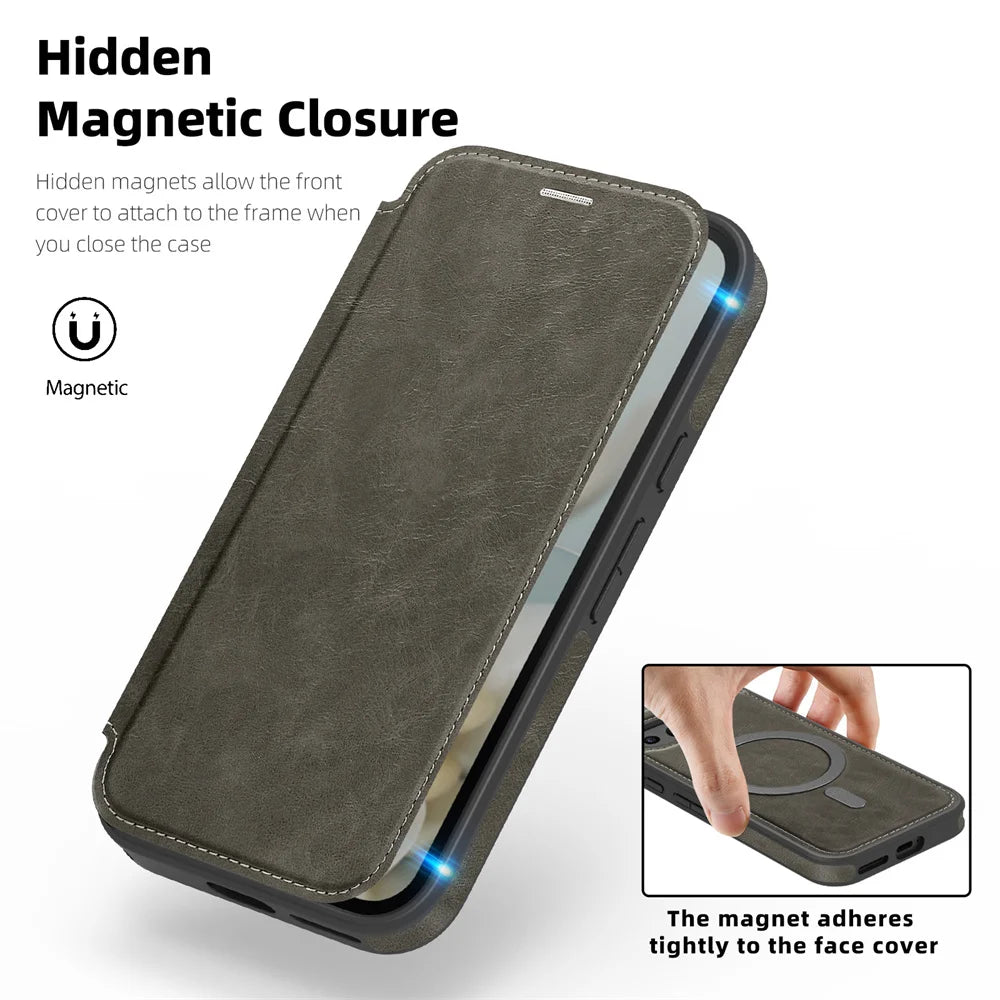 Pixel Leather Flip Case