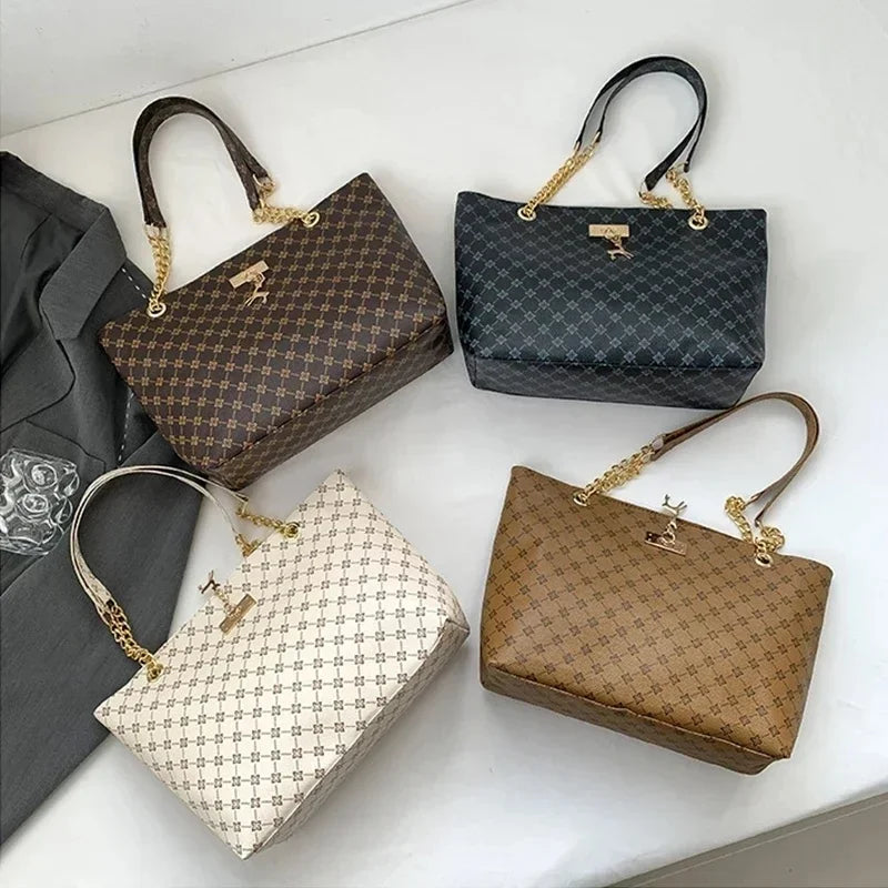 Women's Large Capacity Soft Leather Tote Bag – Luxury Shoulder Handbag