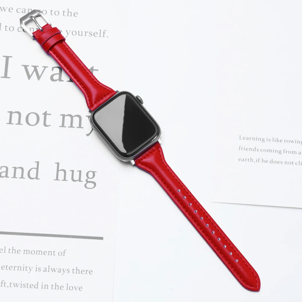 Women's Slim Leather Apple Watch Band