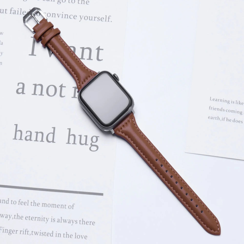 Women's Slim Leather Apple Watch Band