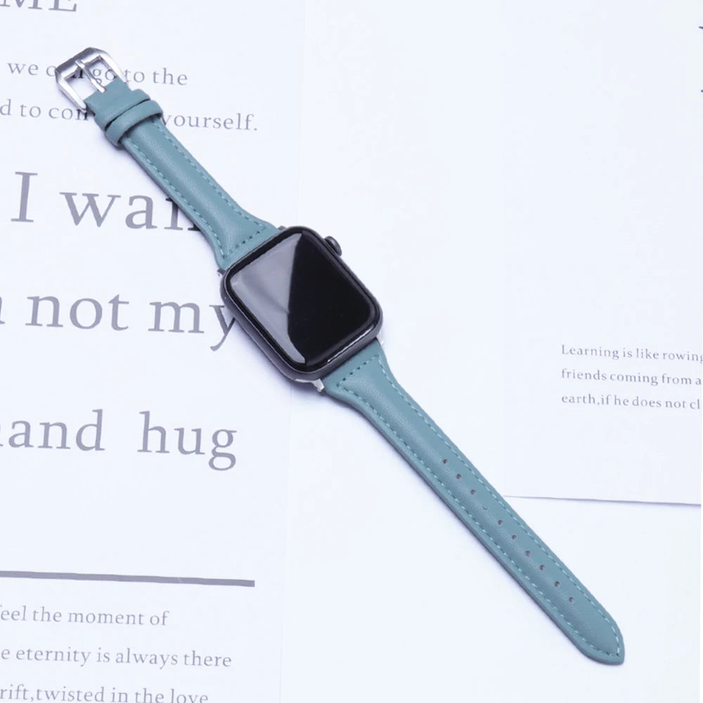 Women's Slim Leather Apple Watch Band