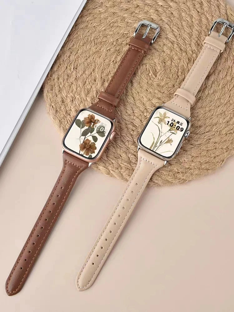 Women's Slim Leather Apple Watch Band